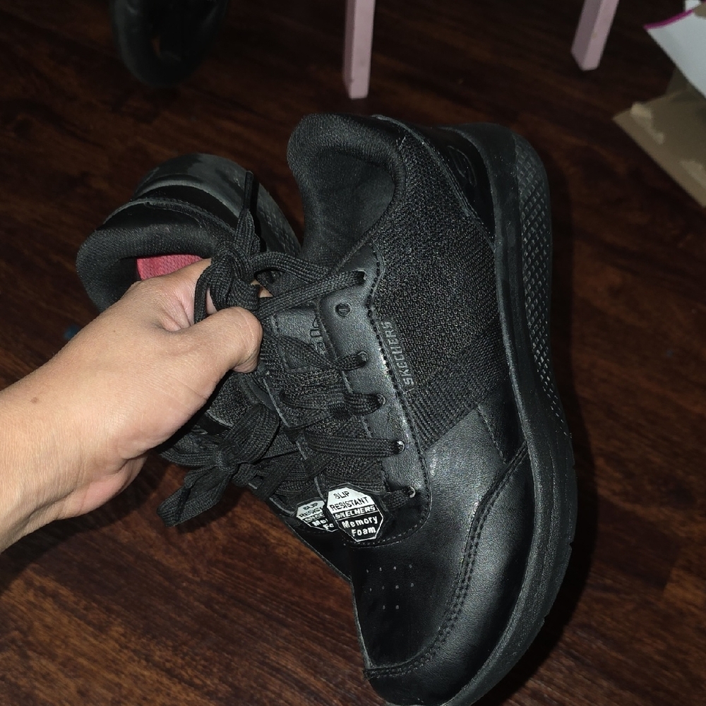 Skechers Black Lace-Up Sneakers